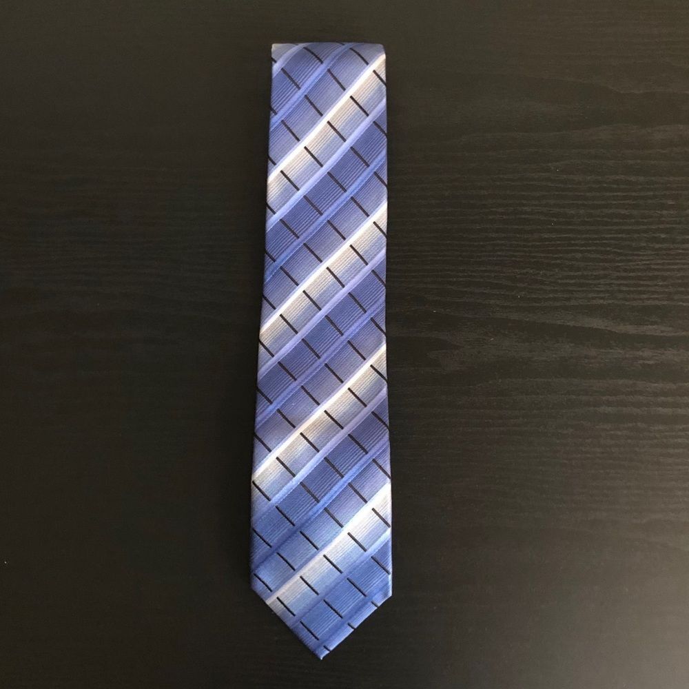 Blue striped men’s tie